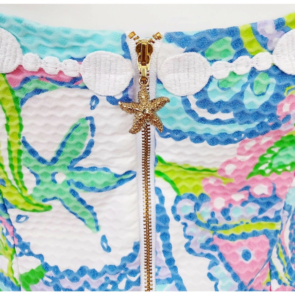 Lilly Pulitzer Delia Shift Dress 0 Cotton Multi Conch Republic Sleeveless Zip - Picture 6 of 12